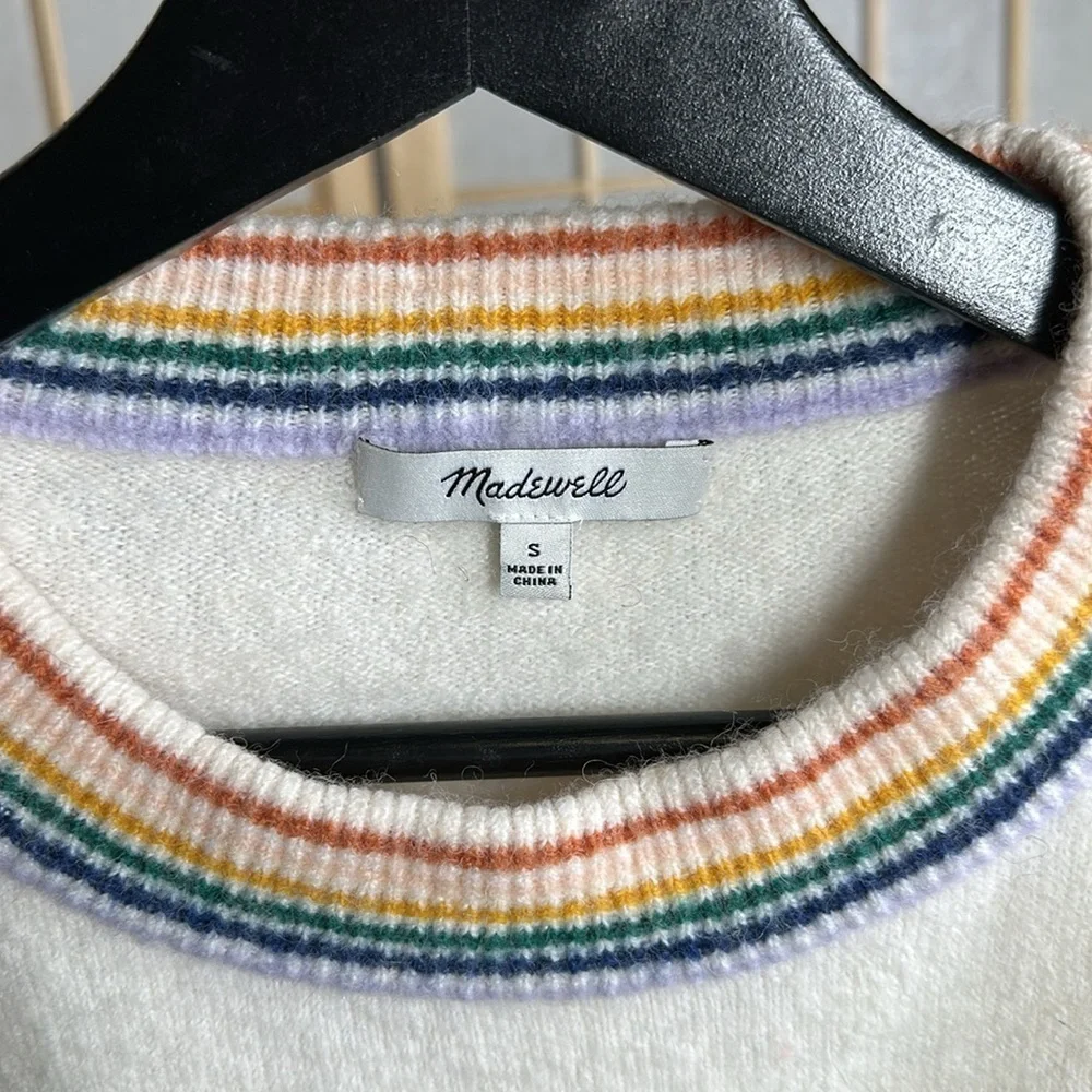 🌈 Madewell Rainbow Trim Gladwell Sweater🌈 - Picture 4 of 8